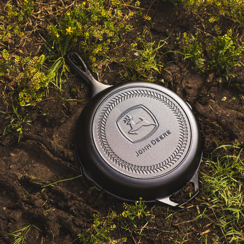 10.25 Inch Seasoned Cast Iron Skillet John Deere Logo