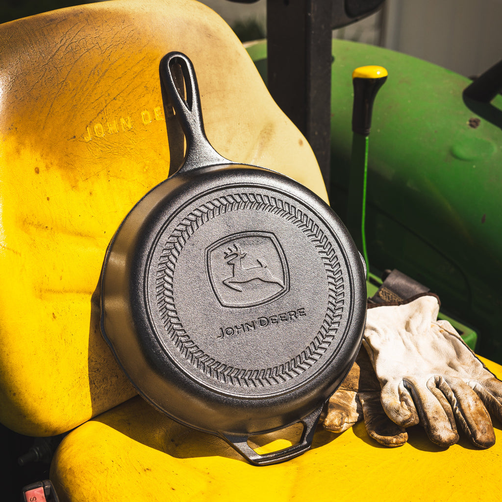 10.25 Inch Seasoned Cast Iron Skillet John Deere Logo