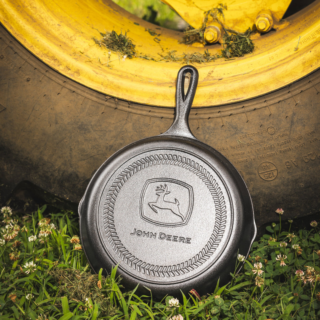 10.25 Inch Seasoned Cast Iron Skillet John Deere Logo