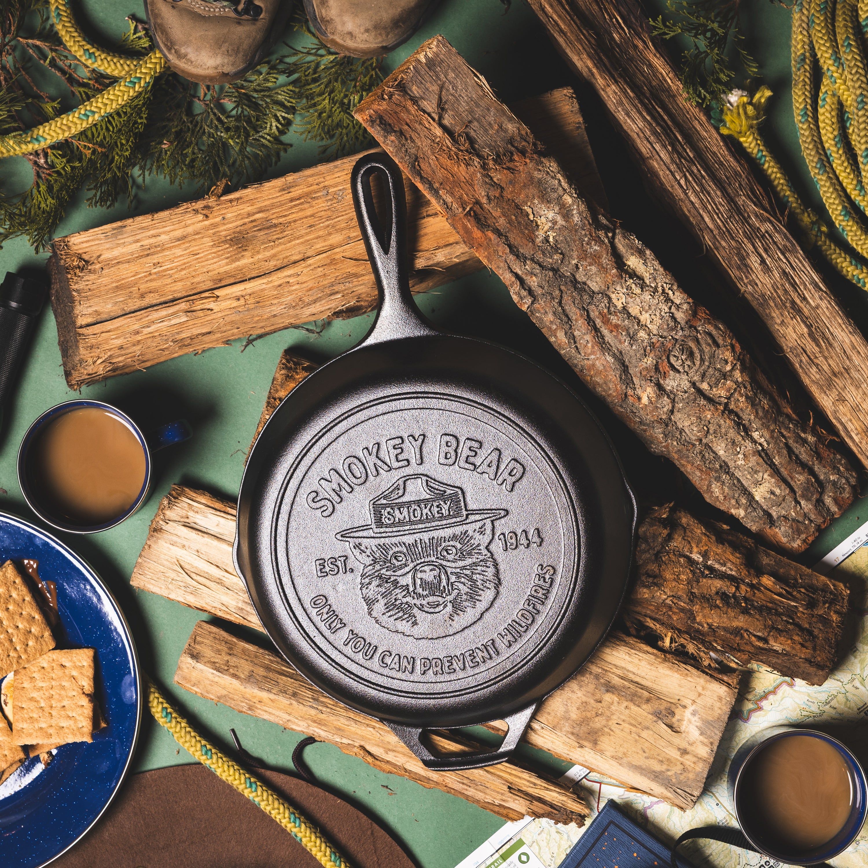 10.25 Inch Seasoned Cast Iron Smokey Bear® Skillet