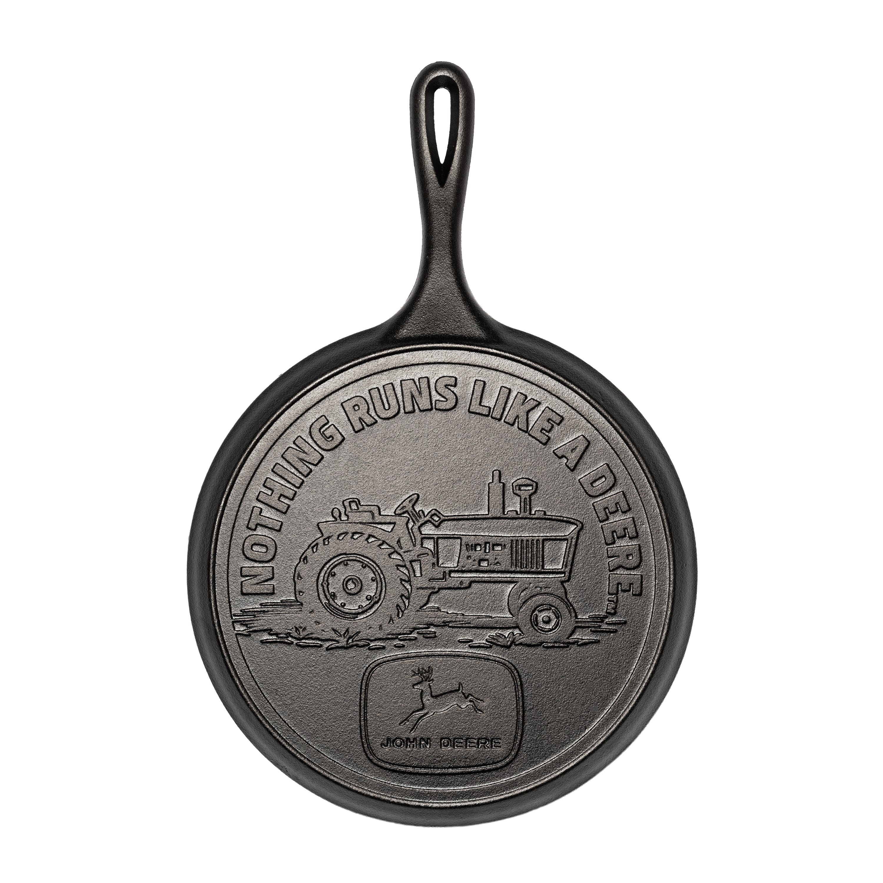 10.5 Inch Seasoned Cast Iron Griddle John Deere Tractor