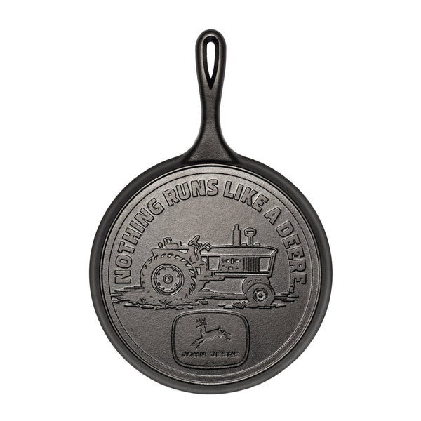 10.5 Inch Seasoned Cast Iron Griddle John Deere Tractor