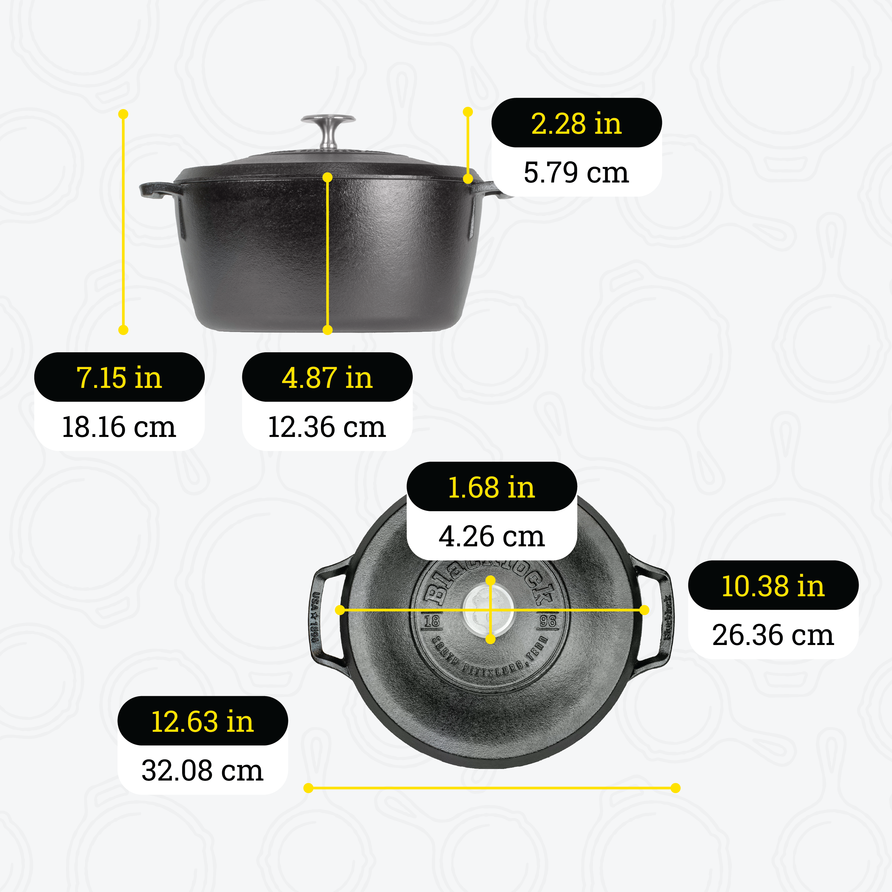 Blacklock 5.5 Quart Lightweight Cast Iron Dutch Oven