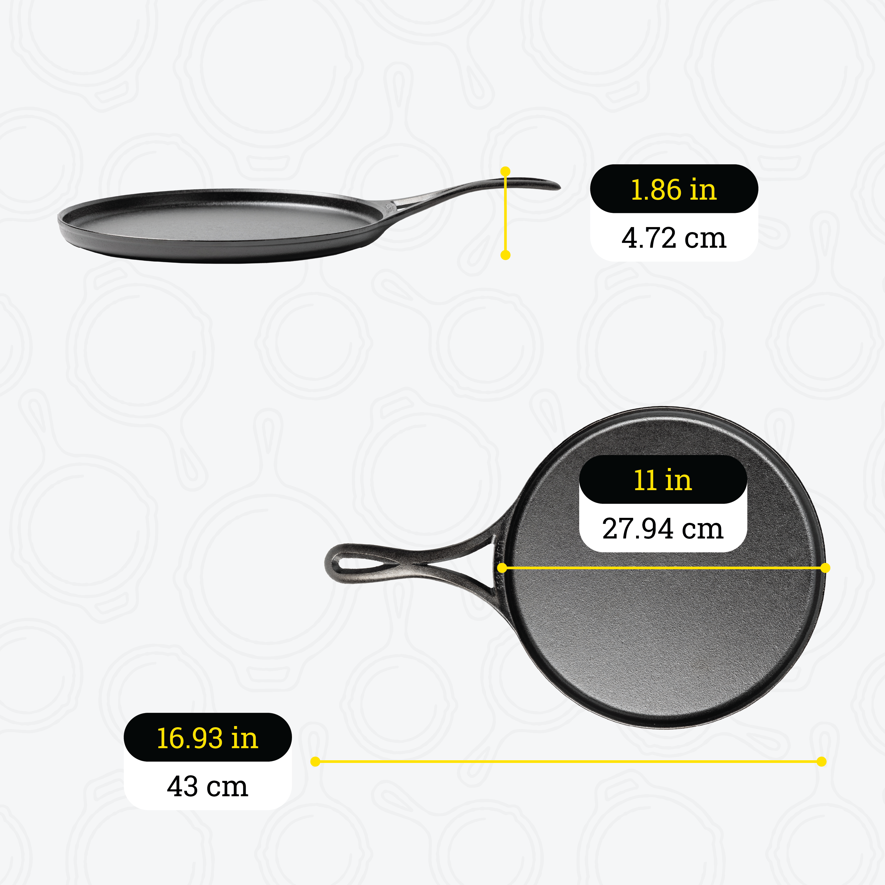 Blacklock 11 Inch Lightweight Cast Iron Griddle