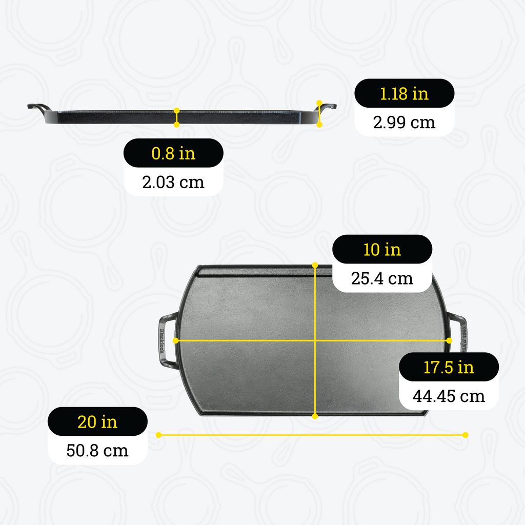 Blacklock Lightweight Cast Iron Double Burner Griddle