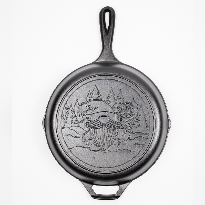 Lodge 10.25 Inch Seasoned Cast Iron Holiday Gnome Skillet