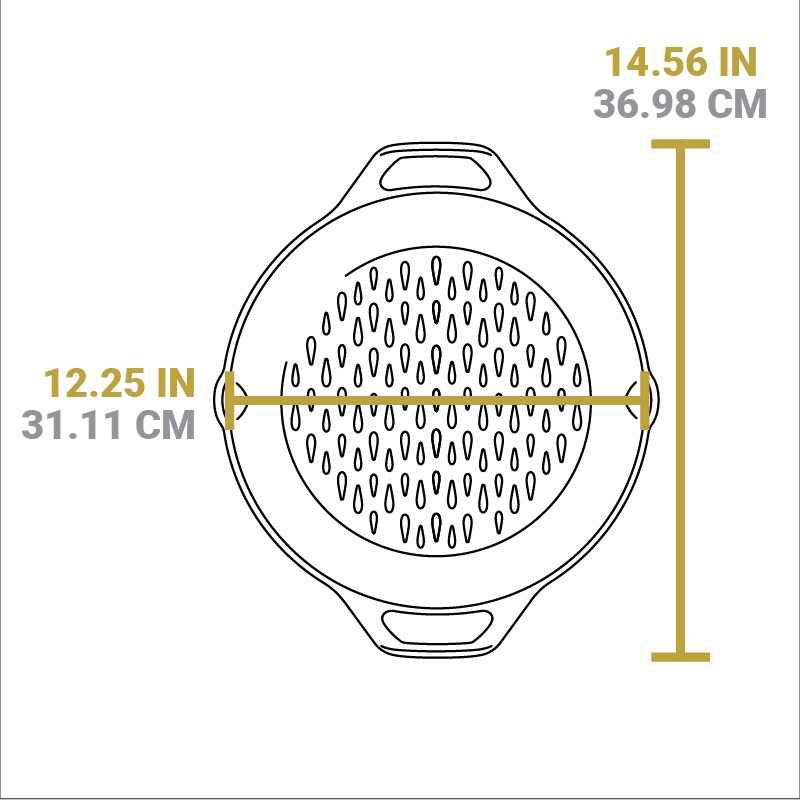 12 Inch Seasoned Cast Iron Dual Handle Grilling Basket