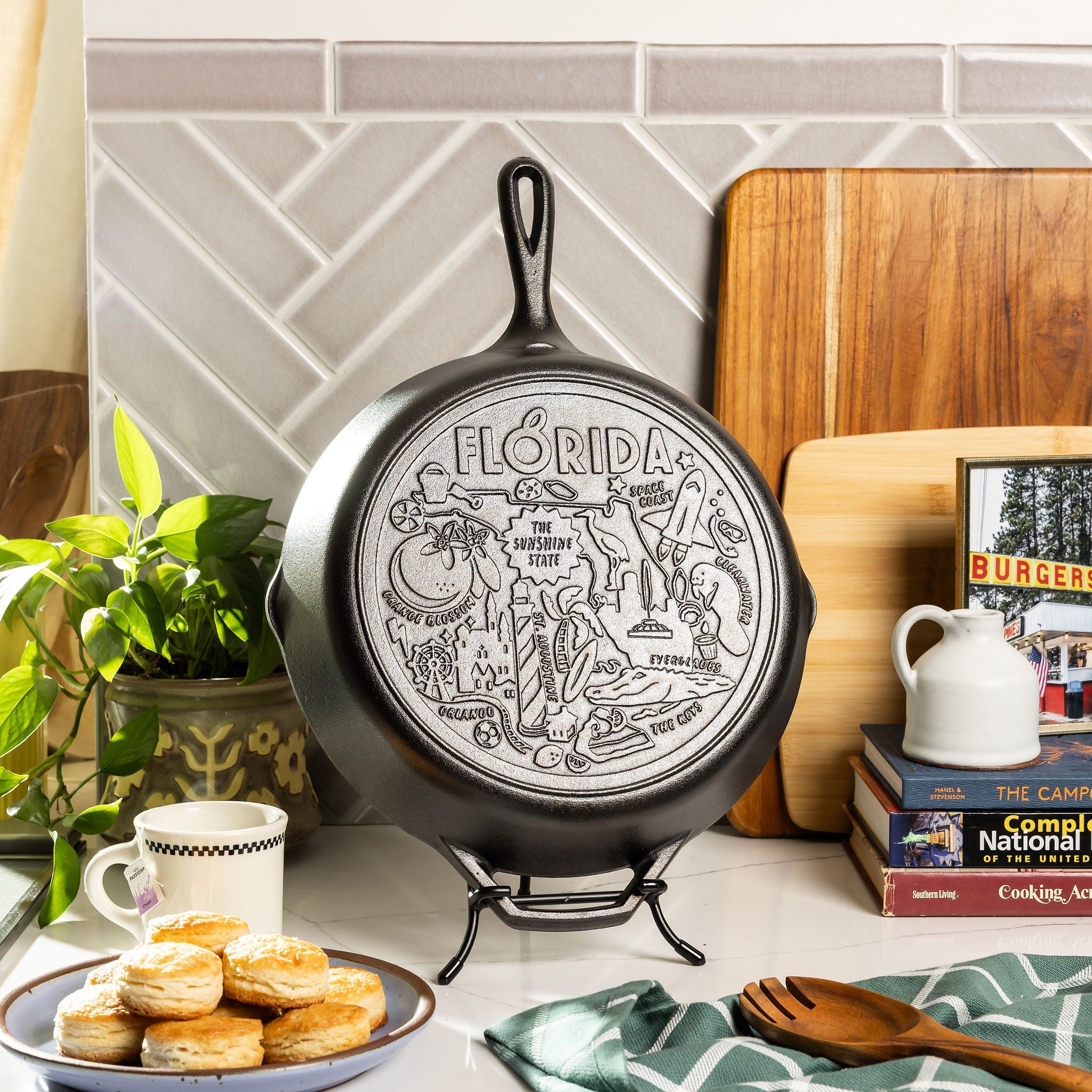 American Road Trip: 12 Inch Seasoned Cast Iron Skillet Florida