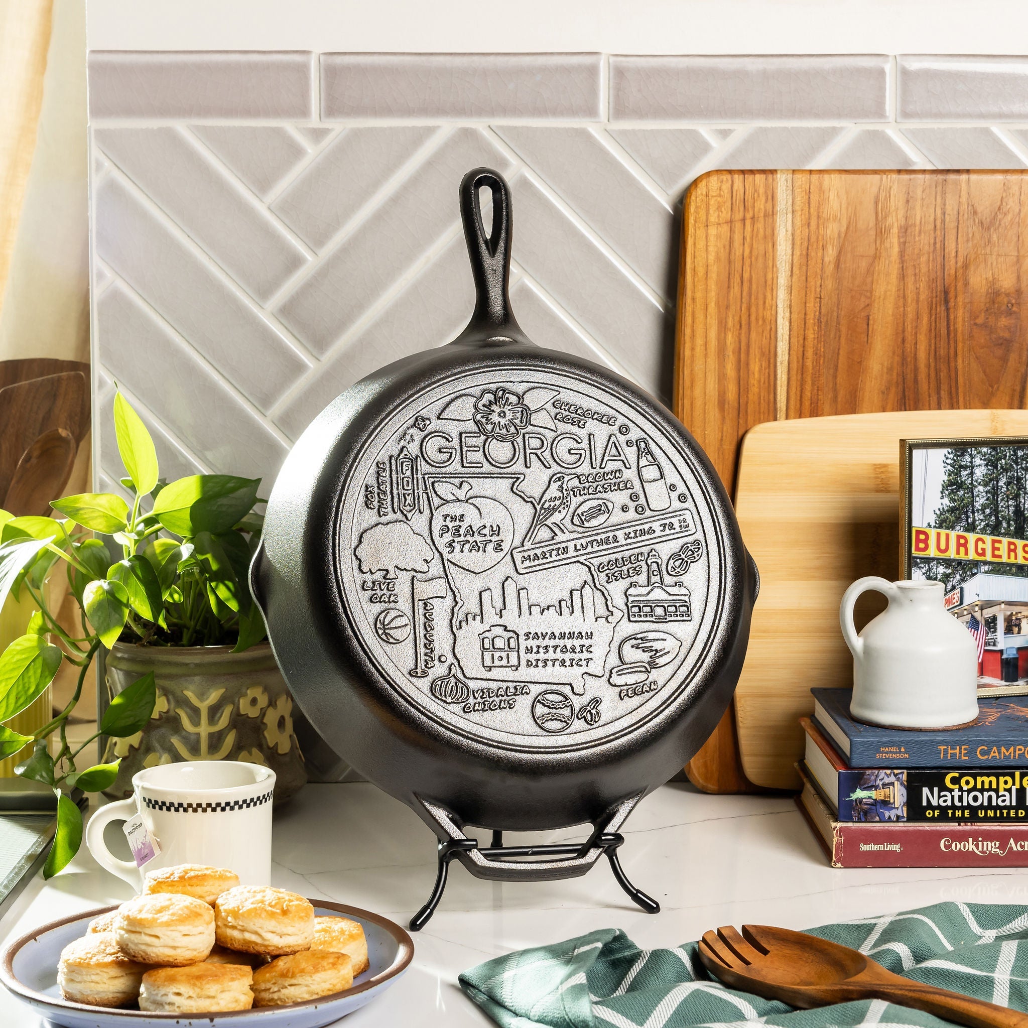 American Road Trip: 12 Inch Seasoned Cast Iron Skillet Georgia