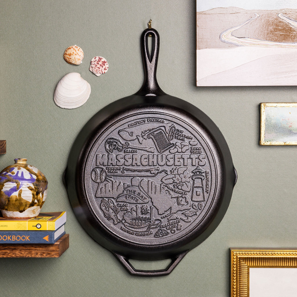 American Road Trip: 12 Inch Seasoned Cast Iron Skillet Massachusetts