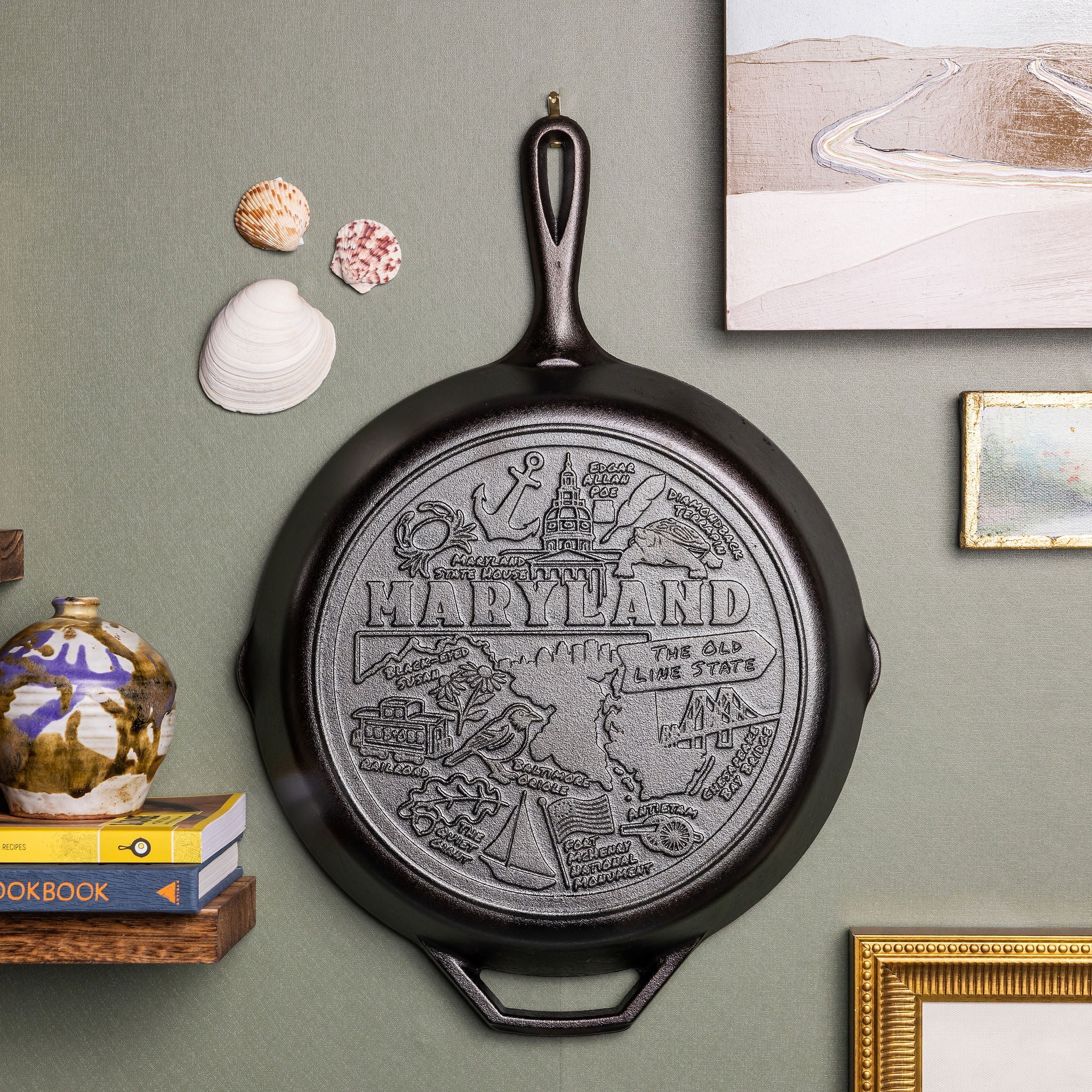 American Road Trip: 12 Inch Seasoned Cast Iron Skillet Maryland