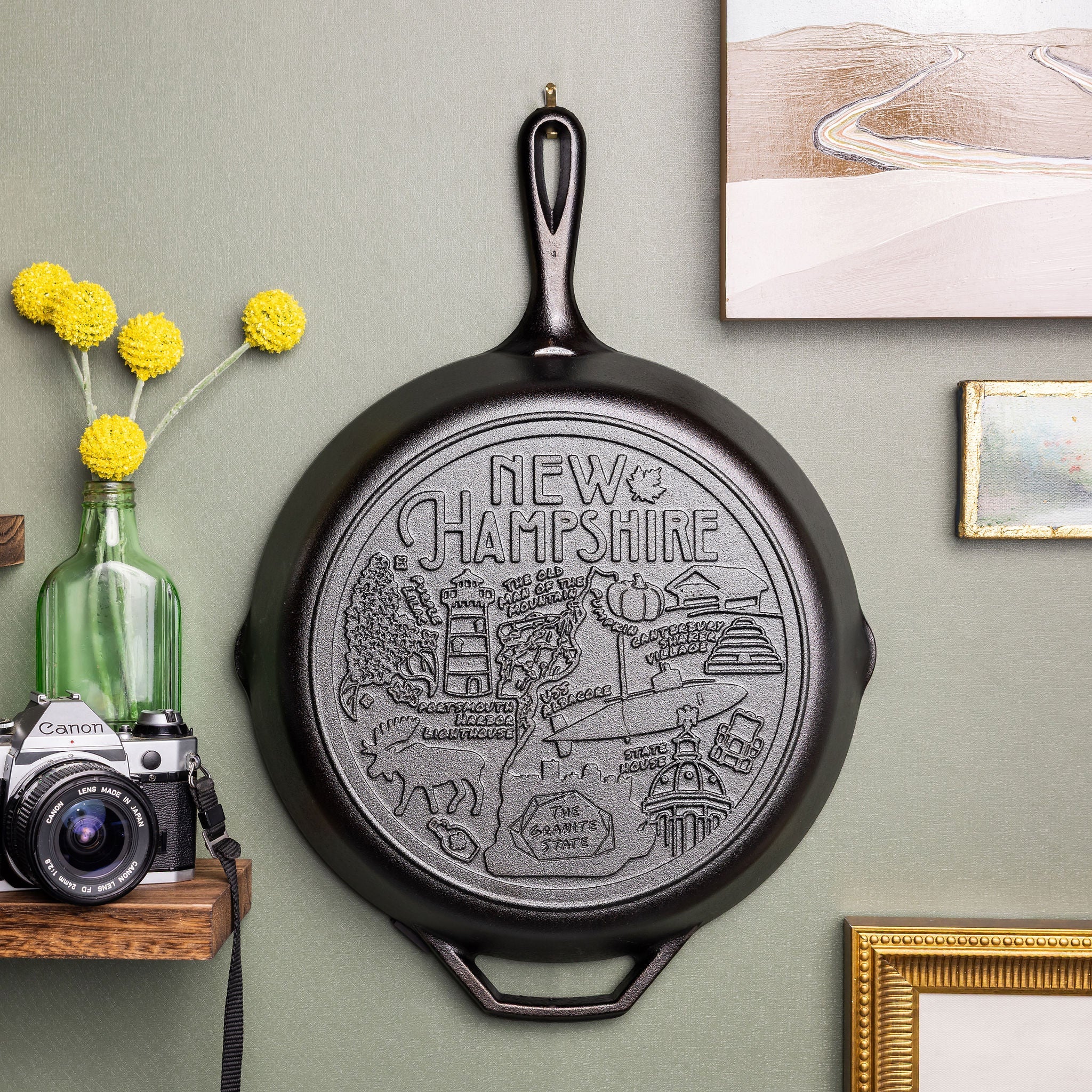 American Road Trip: 12 Inch Seasoned Cast Iron Skillet New Hampshire