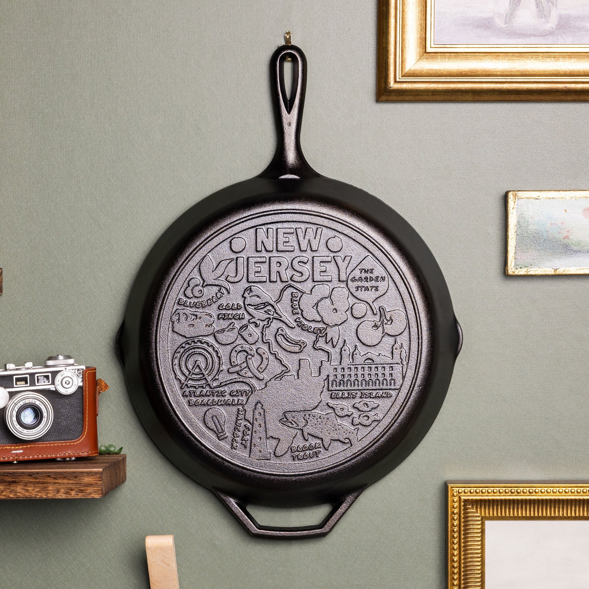 American Road Trip: 12 Inch Seasoned Cast Iron Skillet New Jersey