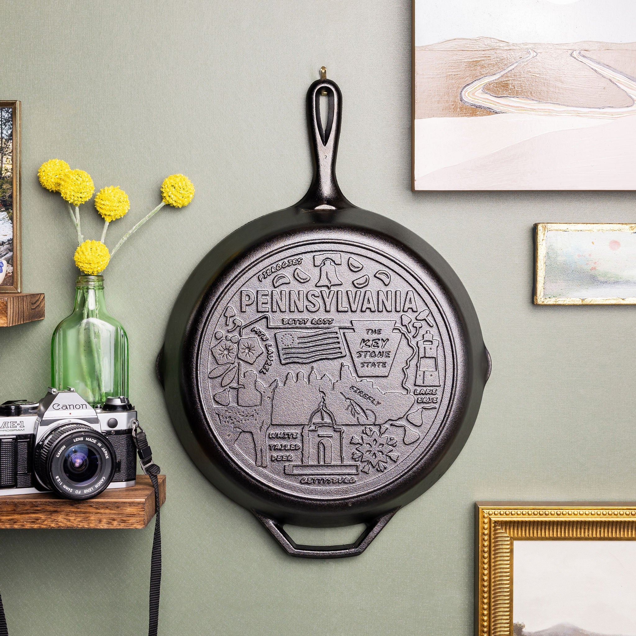American Road Trip: 12 Inch Seasoned Cast Iron Skillet Pennsylvania