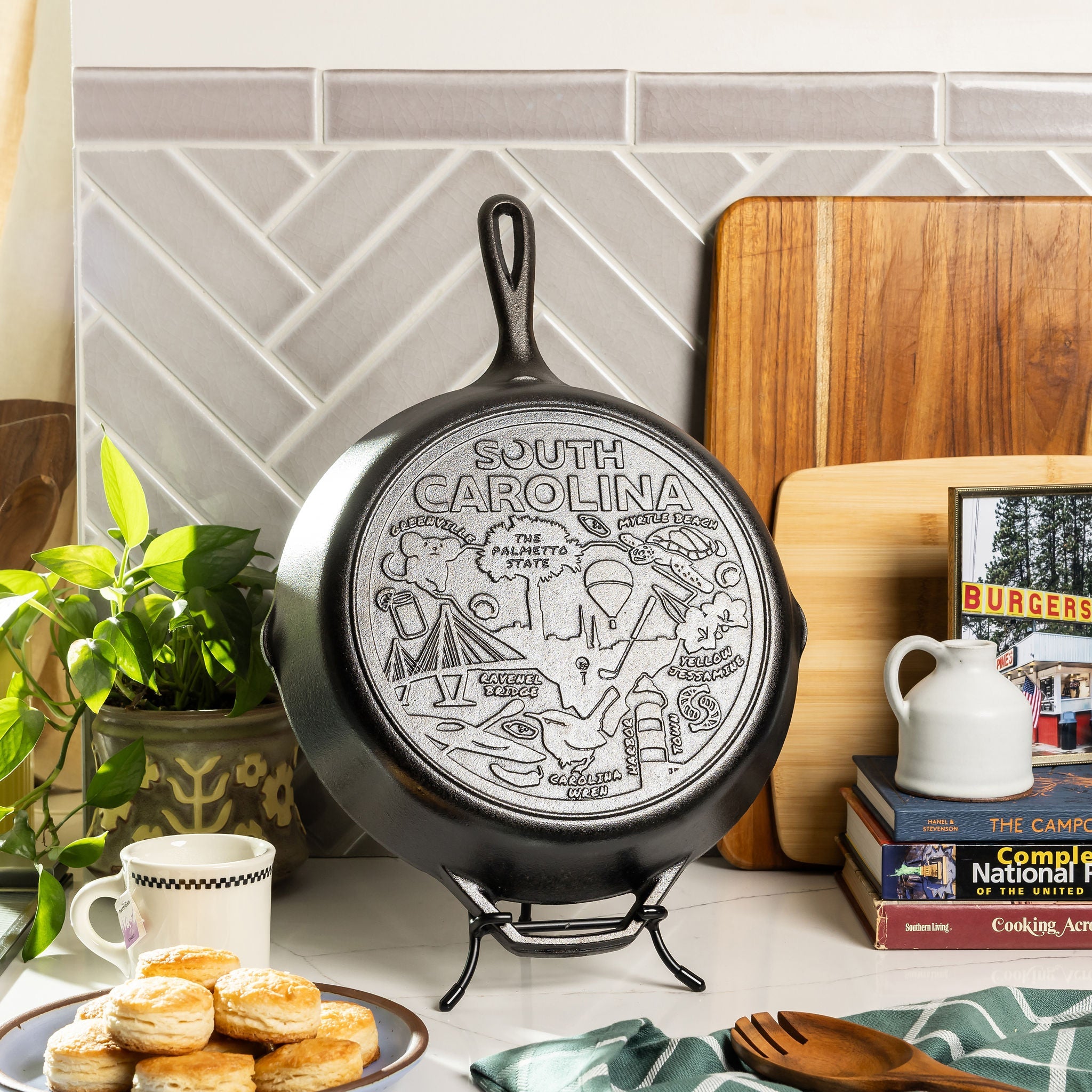 American Road Trip: 12 Inch Seasoned Cast Iron Skillet South Carolina