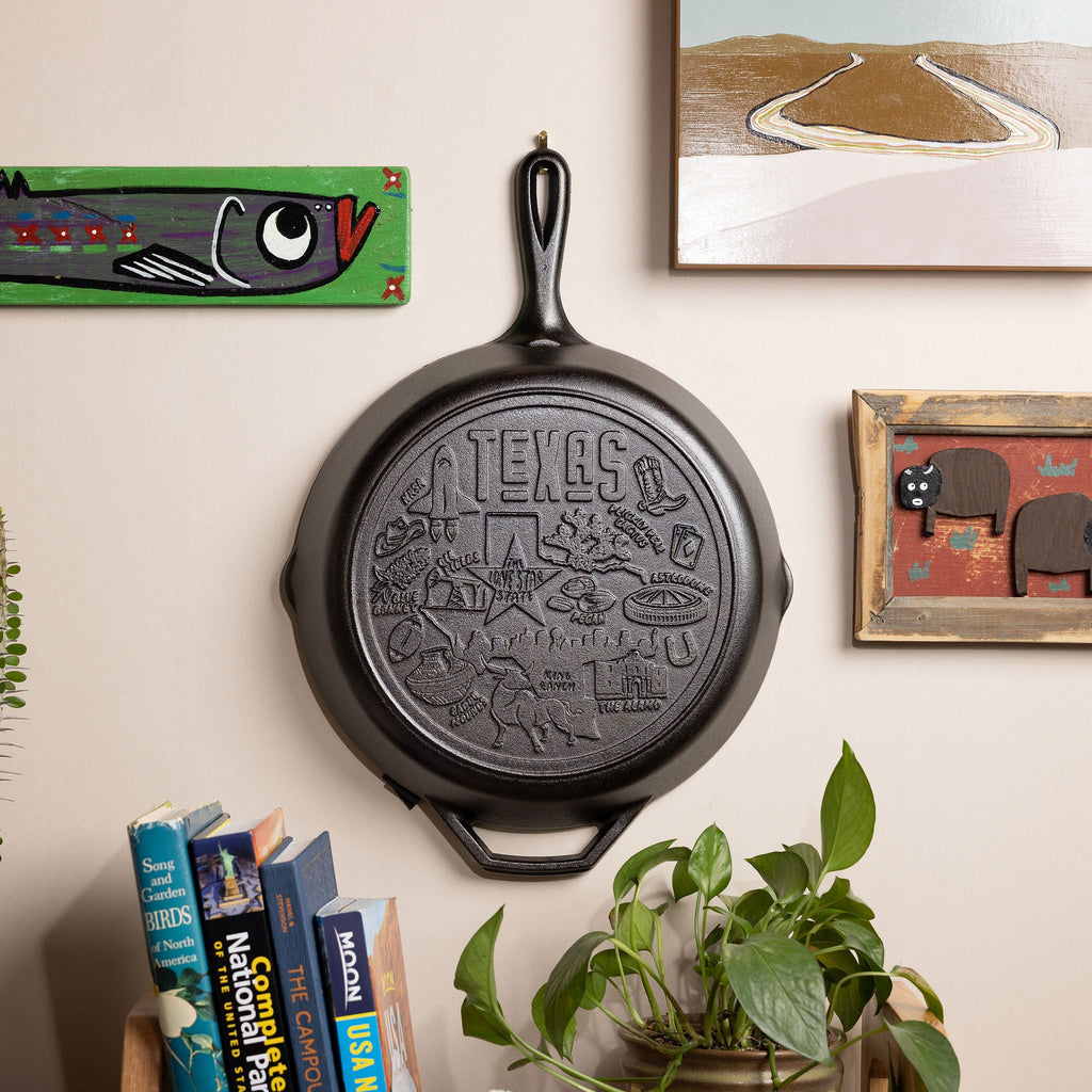 American Road Trip: 12 Inch Seasoned Cast Iron Skillet Texas