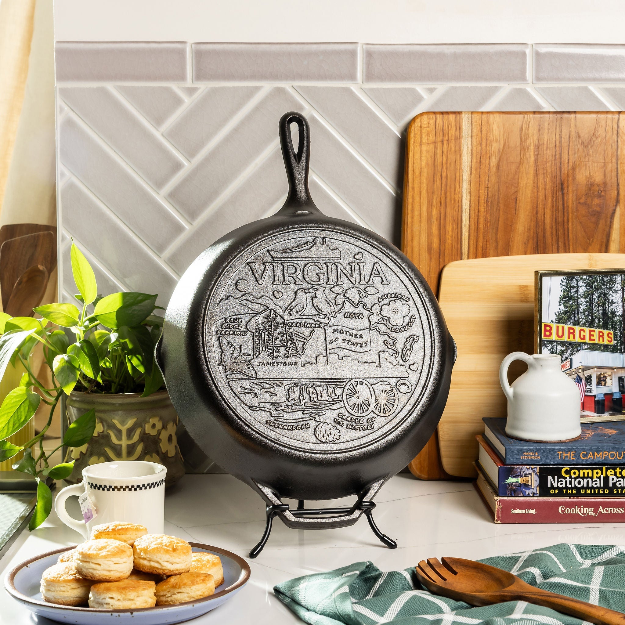 American Road Trip: 12 Inch Seasoned Cast Iron Skillet Virginia
