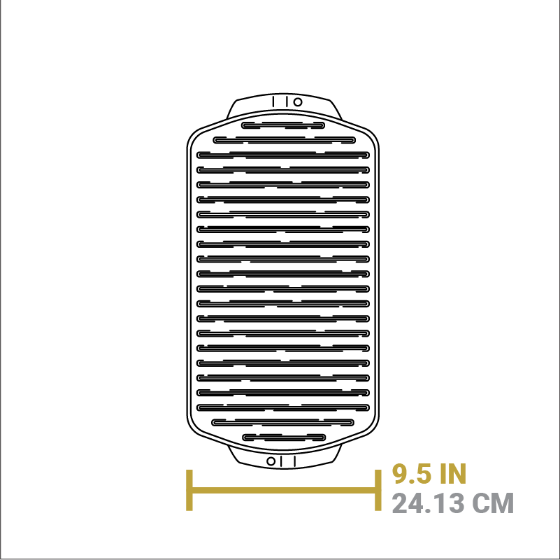 19 x 9.5 Inch Seasoned Cast Iron Reversible Grill\/Griddle