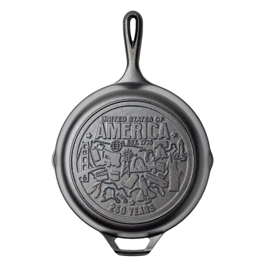 Lodge 10.25 Inch Seasoned Cast Iron Skillet USA Icons