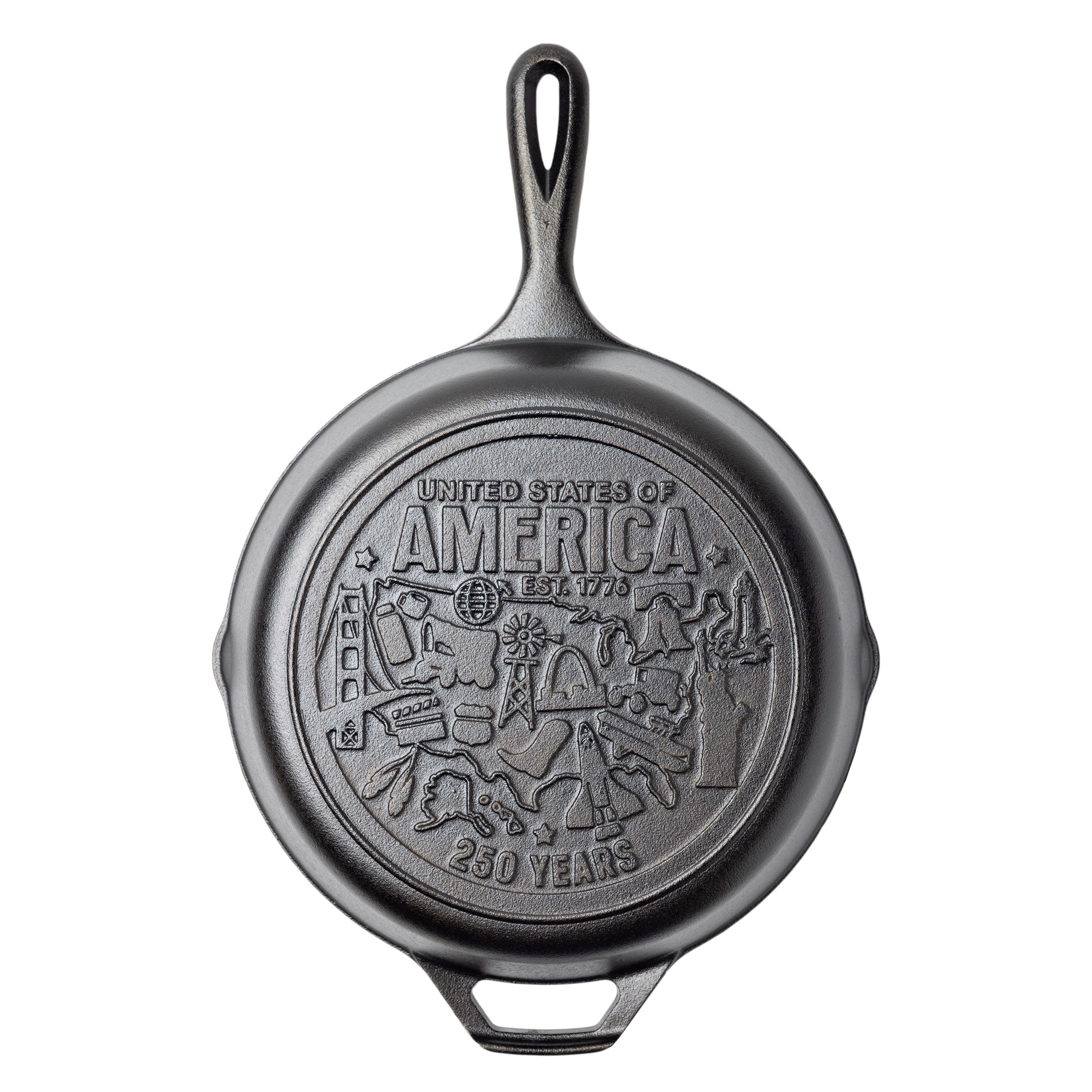 Lodge 10.25 Inch Seasoned Cast Iron Skillet USA Icons