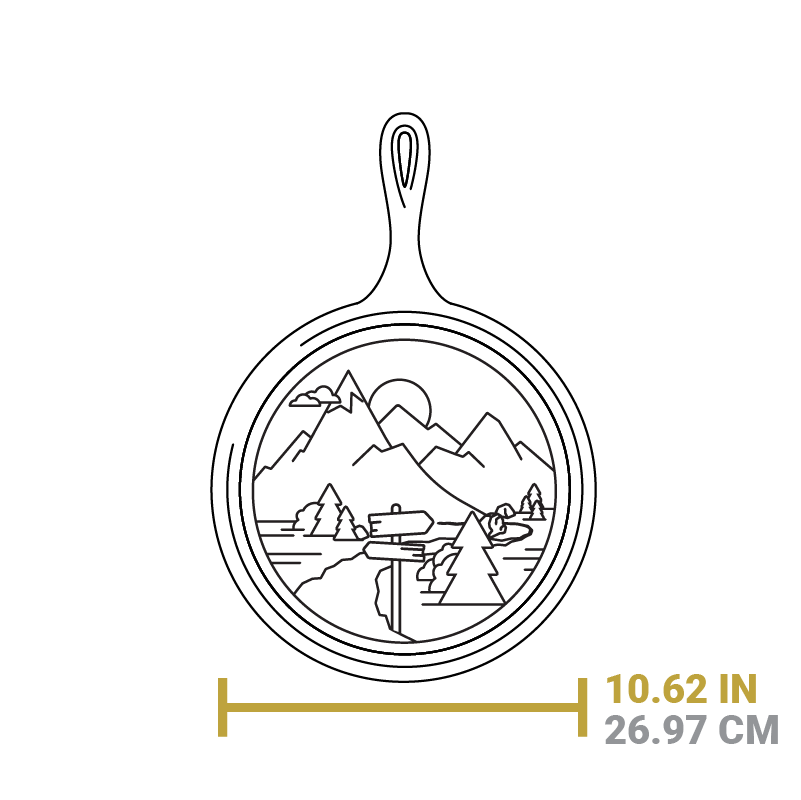 Wanderlust 10.5 Inch Cast Iron Mountain Griddle