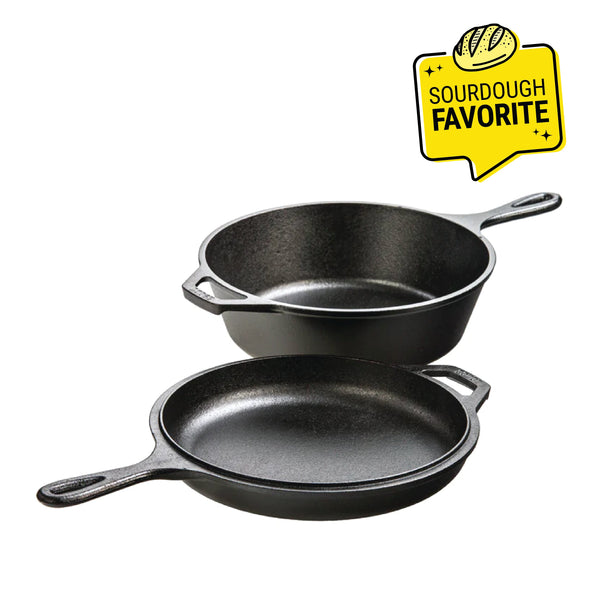 3.2 Quart Seasoned Cast Iron Combo Cooker