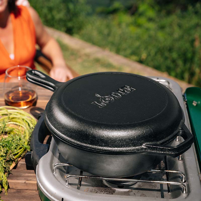 3.2 Quart Seasoned Cast Iron Combo Cooker