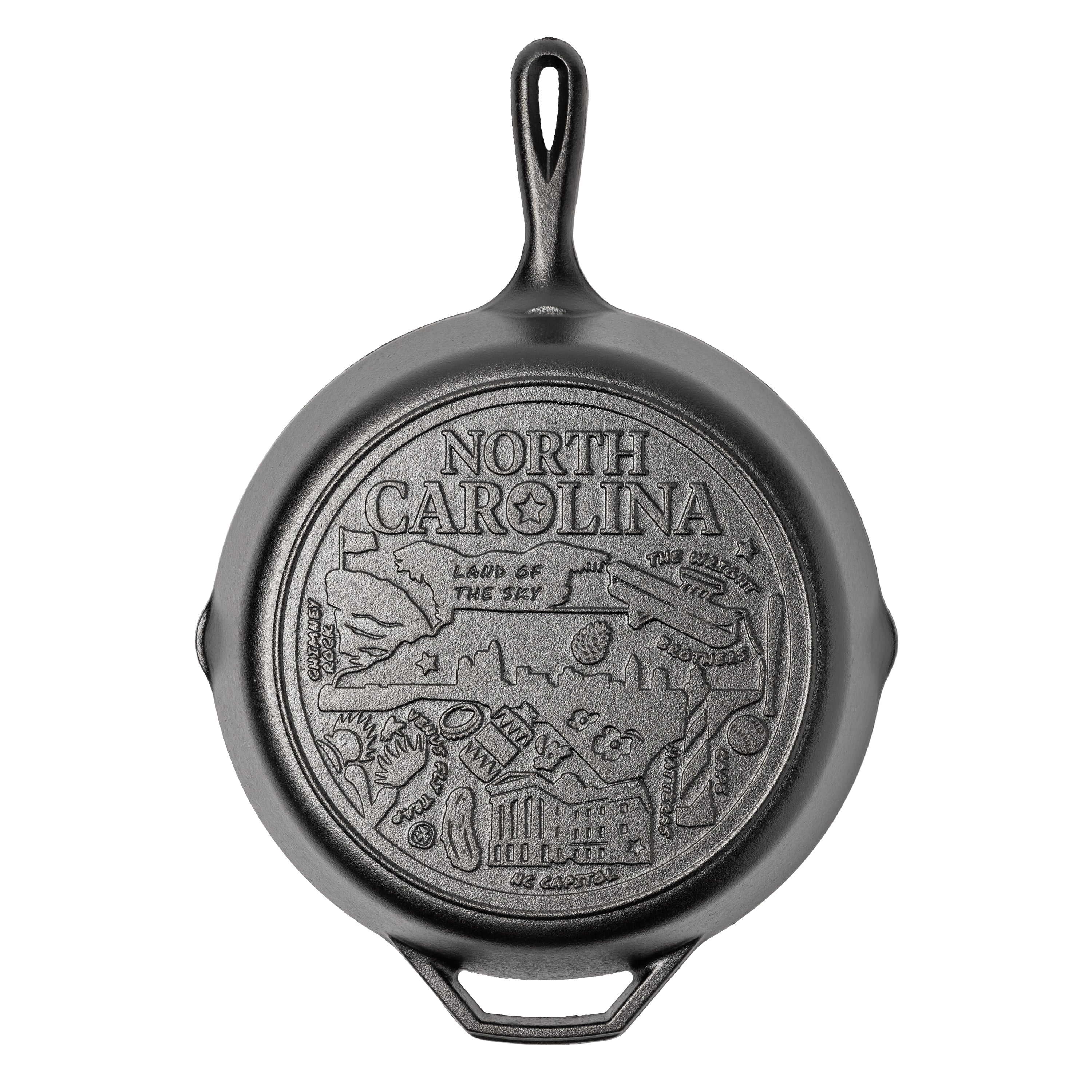 American Road Trip: 12 Inch Seasoned Cast Iron Skillet North Carolina