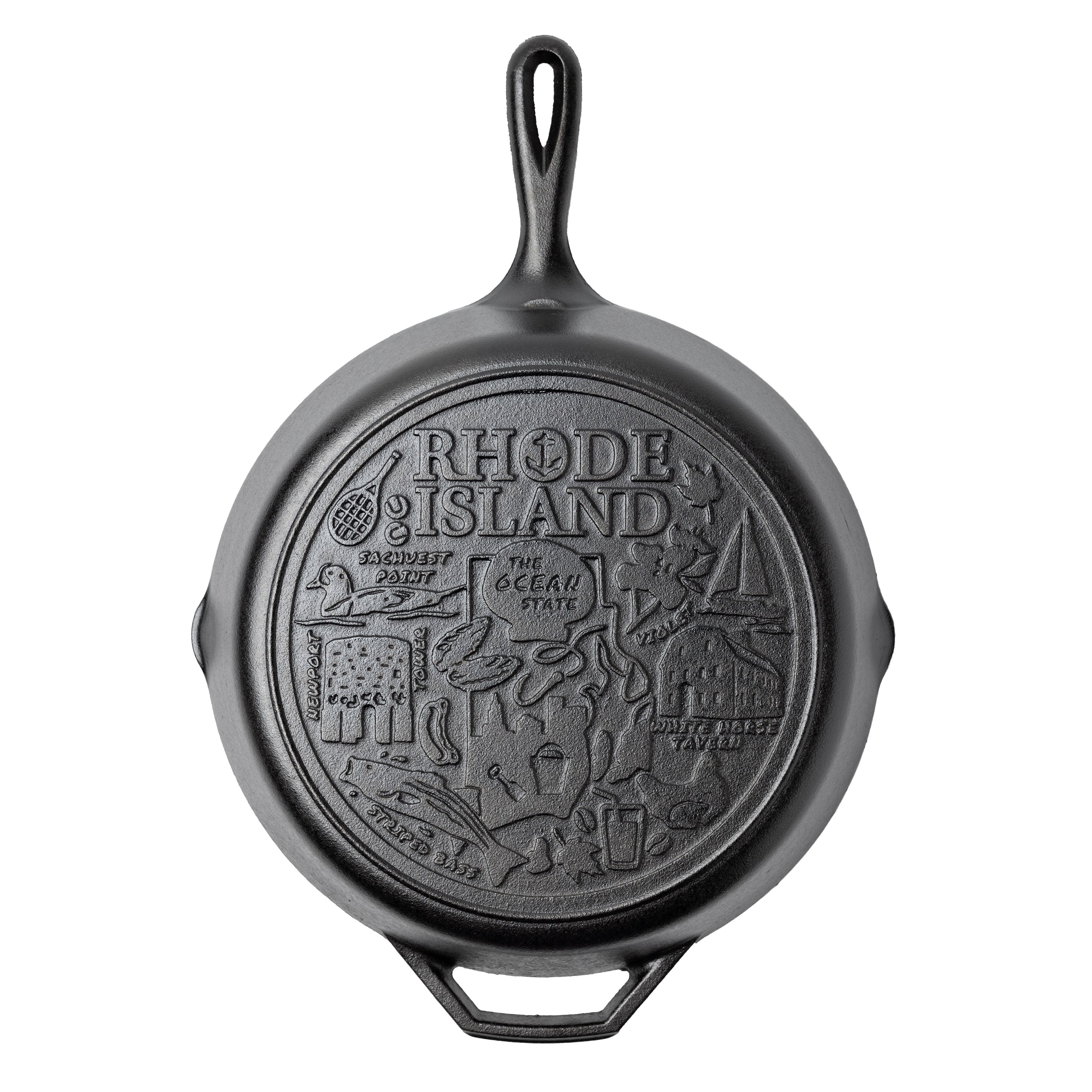 American Road Trip: 12 Inch Seasoned Cast Iron Skillet Rhode Island