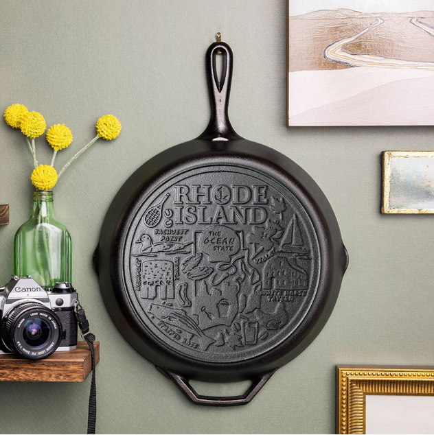 American Road Trip: 12 Inch Seasoned Cast Iron Skillet Rhode Island