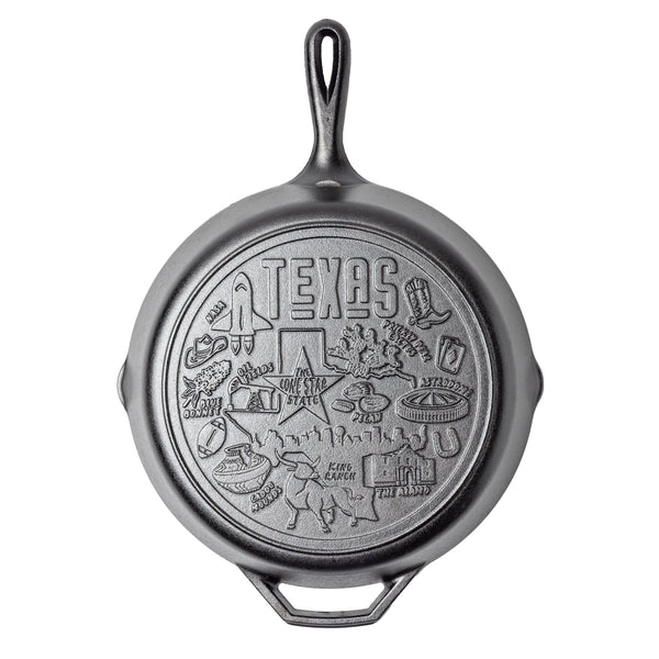 American Road Trip: 12 Inch Seasoned Cast Iron Skillet Texas
