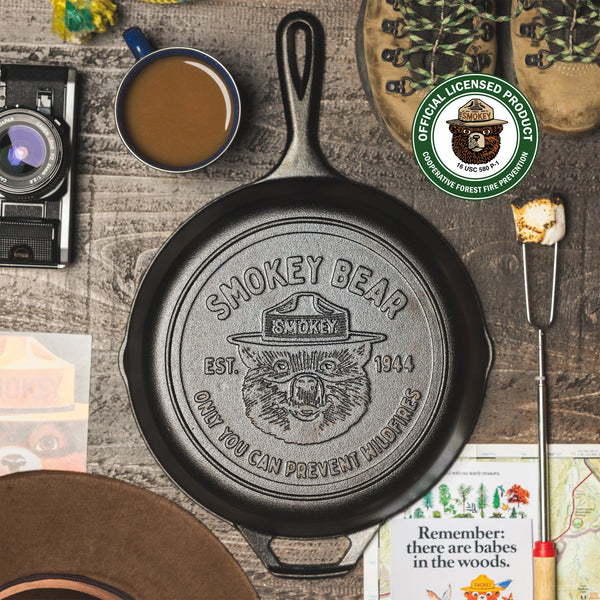 10.25 Inch Seasoned Cast Iron Smokey Bear® Skillet